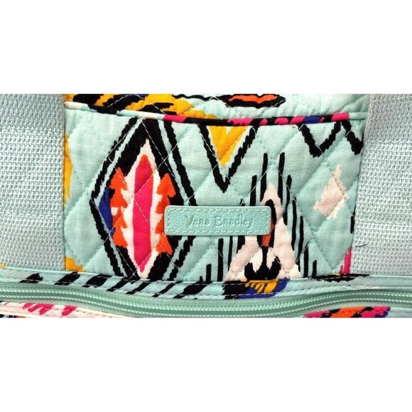 Vera Bradley Iconic Weekender Travel Bag In Quilted Cotton With Ikat Pattern‎ - Picture 3 of 6